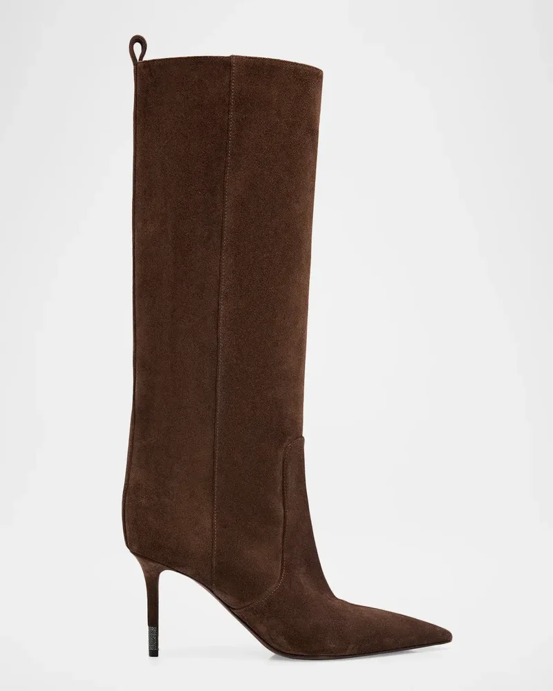80MM Suede Knee High Boots