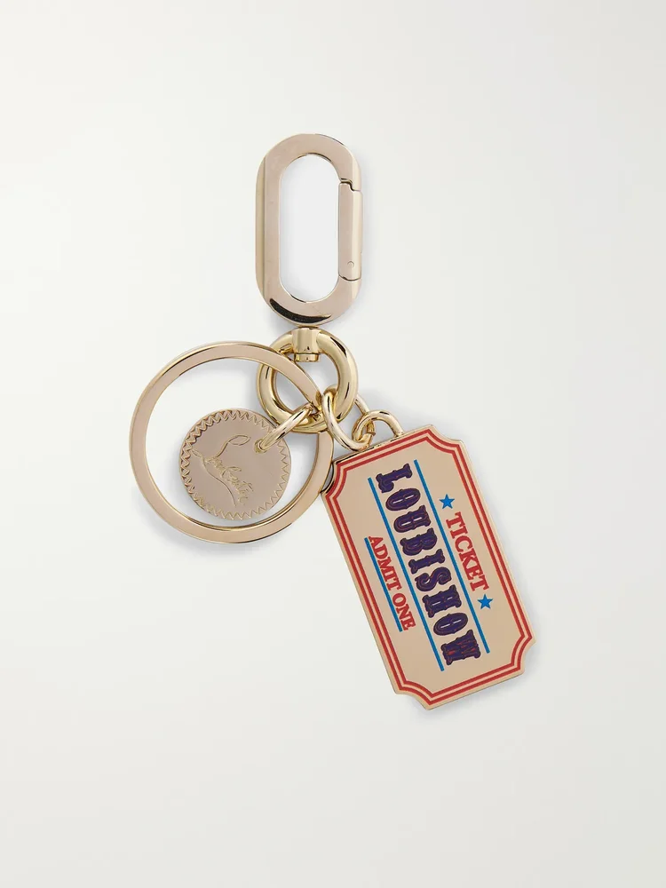 Gold-tone and enamel keychain