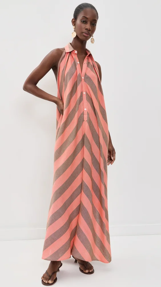 The Collared Halter Midi Dress