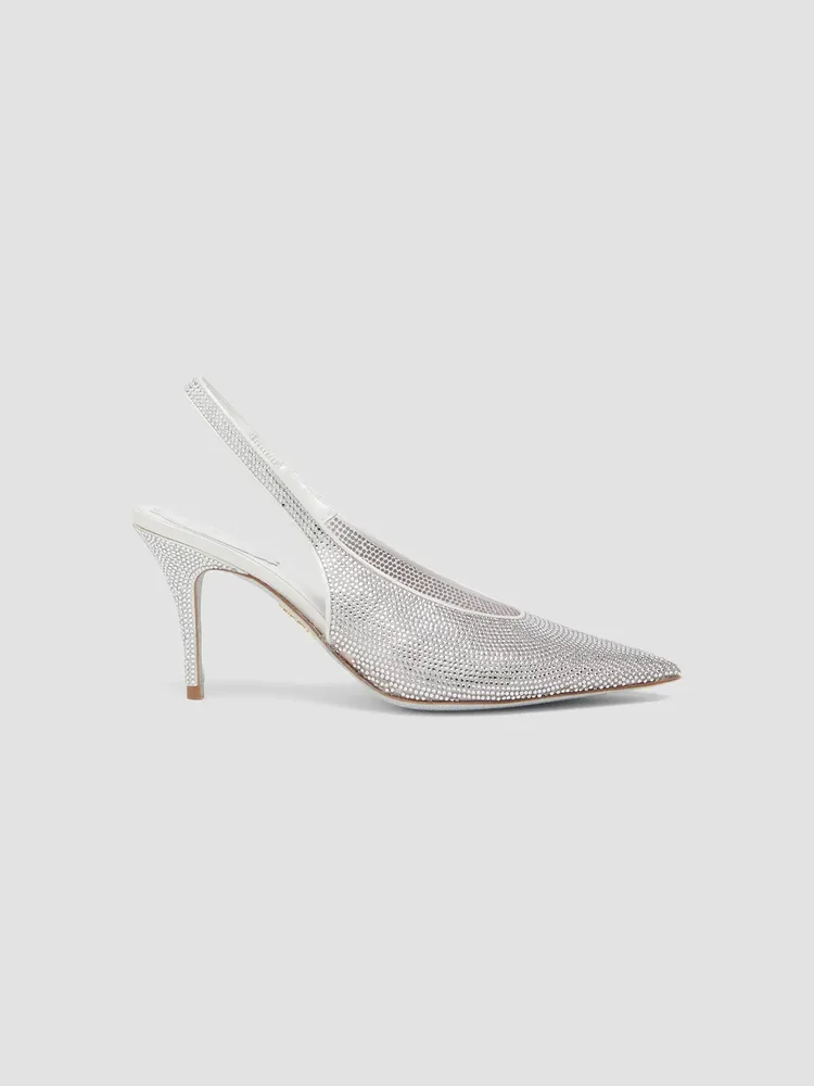 80MM Embellished Slingback Pumps