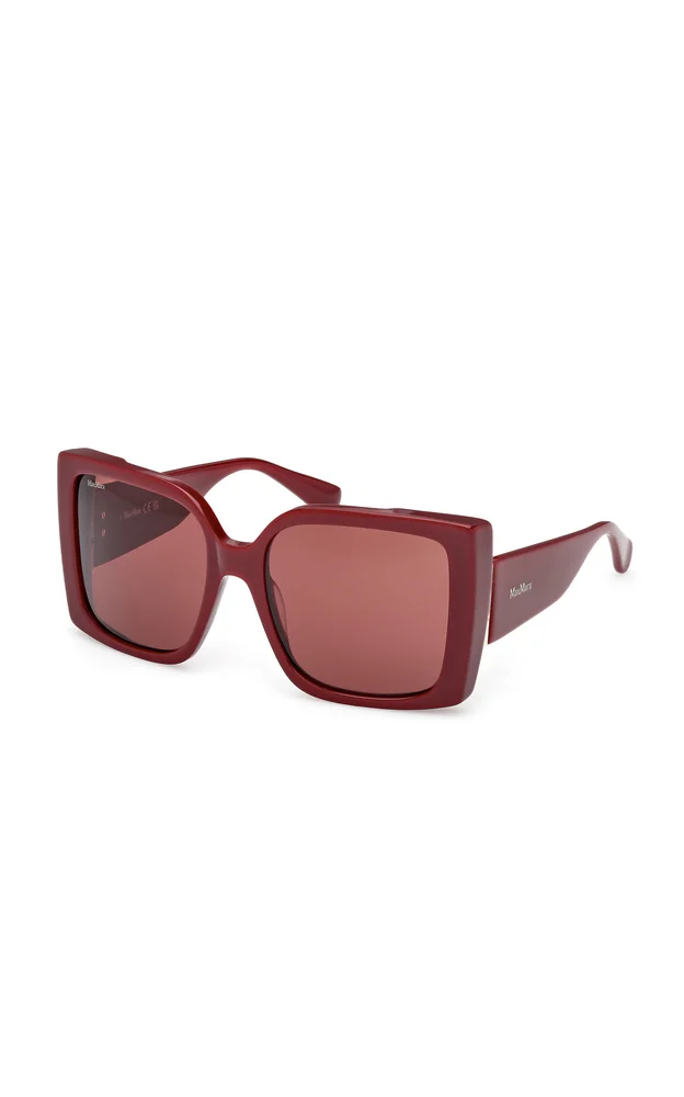 Oversized Square-Frame Acetate Sunglasses