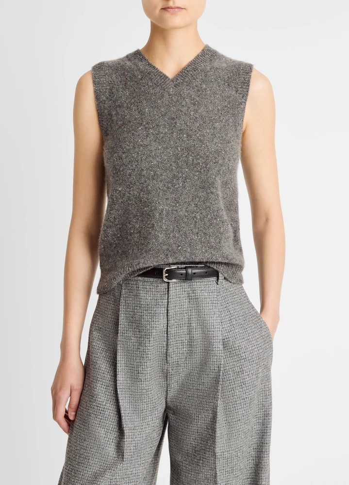 Mongolian Cashmere Funnel Neck Sweater in Black