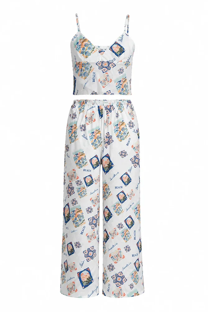 Essential wide-leg pant in textured satin