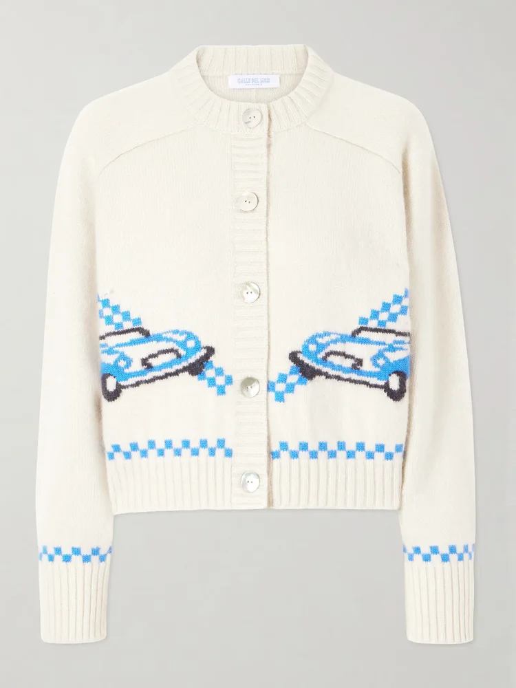 Embroidered cashmere cardigan