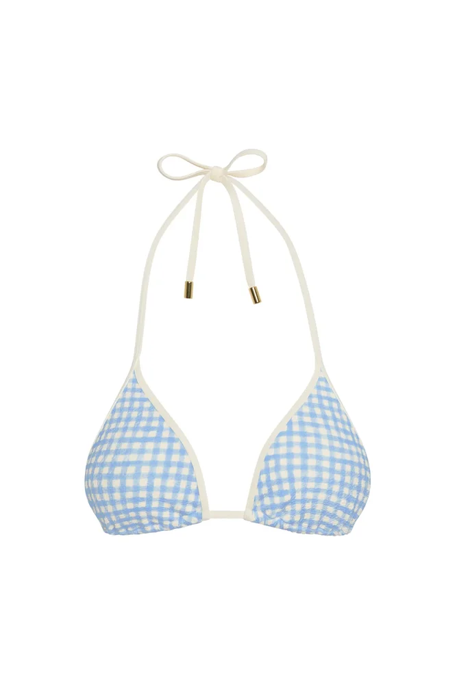 Palma Top Colorblock - Sky Gingham