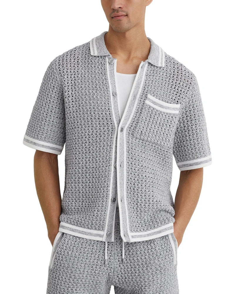 Meadows Cotton Crochet Button Through Shirt