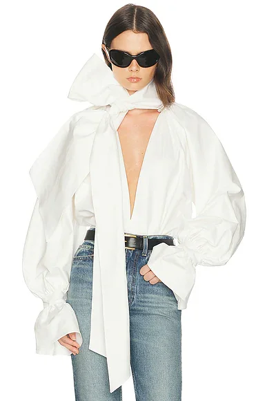 Voluminous Blouse in Heavy Poplin
