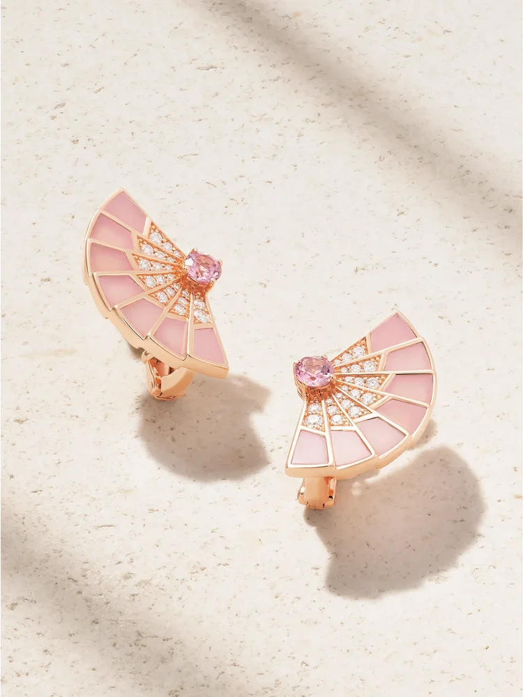 Fanfare Symphony 18-karat rose gold multi-stone earrings