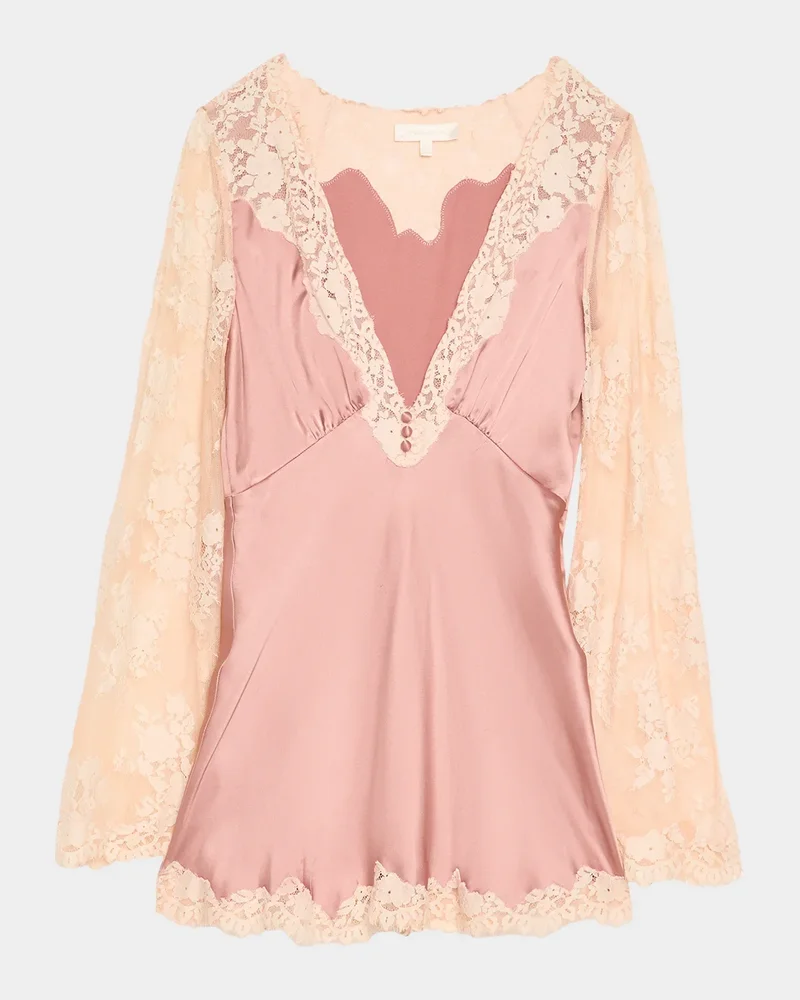 Dawselle Lace-Trim Mini Dress