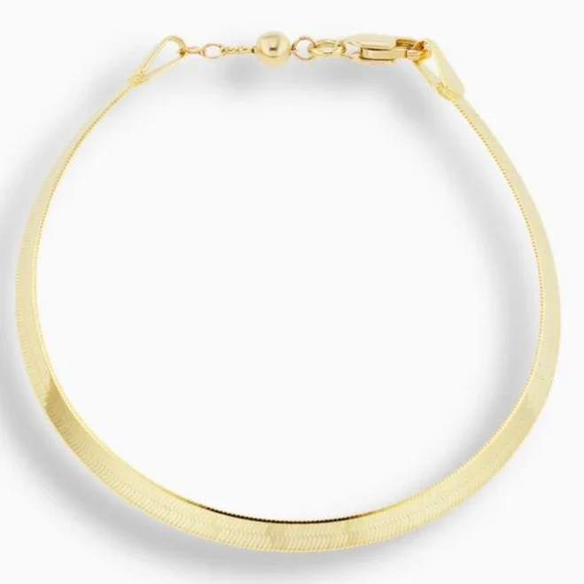 Kbh Jewels Women's Liquid Gold Herringbone Bracelet