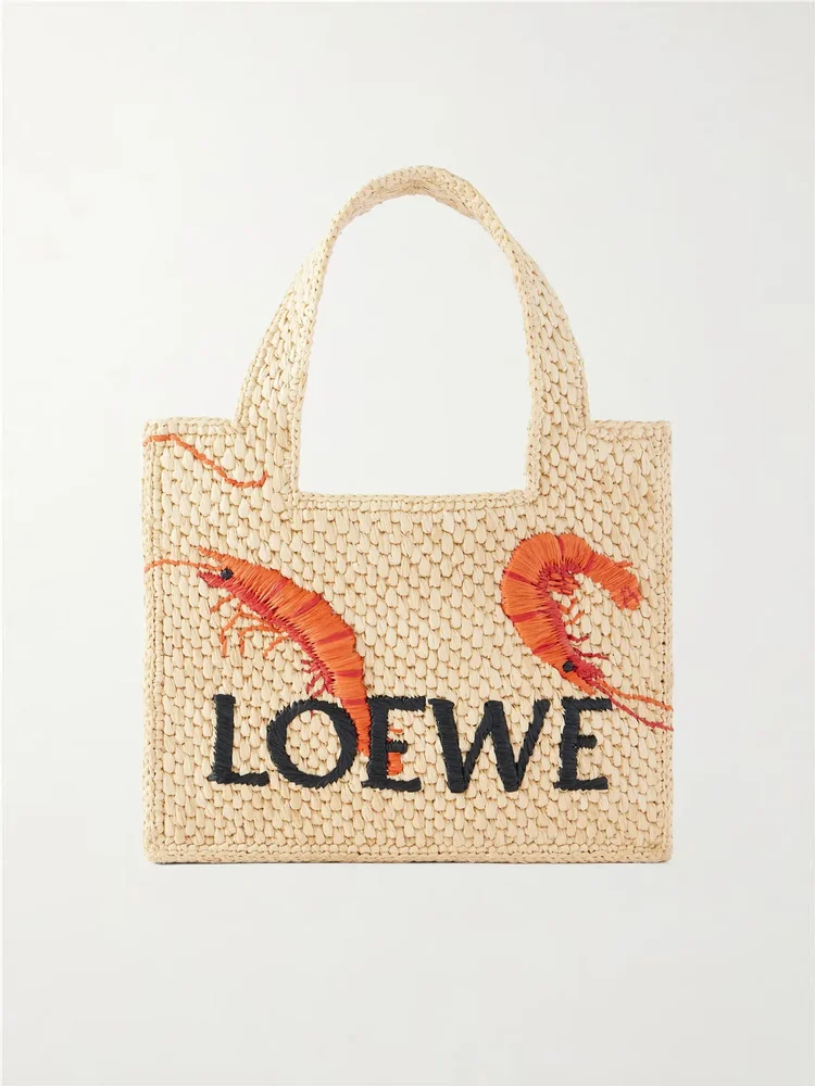 Paula's Ibiza embroidered raffia tote