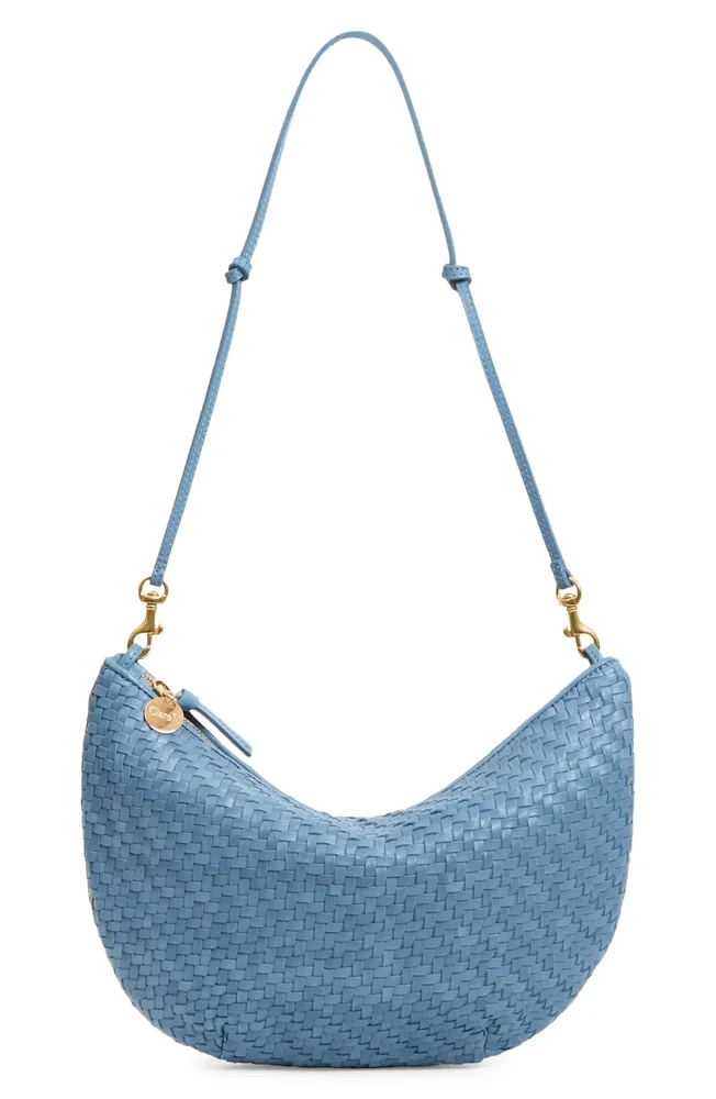 Lune Woven Zig Zag Leather Shoulder Bag