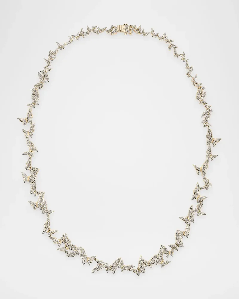 14K Diamond Butterfly Tennis Necklace