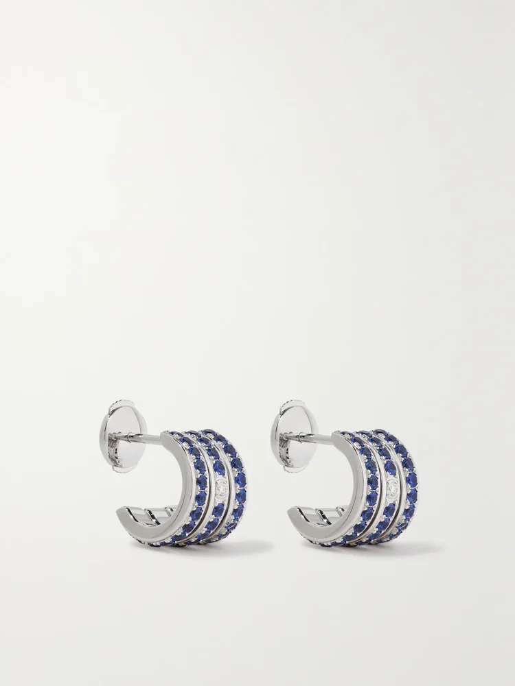 Possession 18-karat white gold, sapphire and diamond single earring