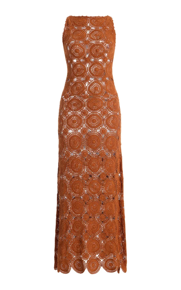 Exclusive Siula Cotton Maxi Halter Dress
