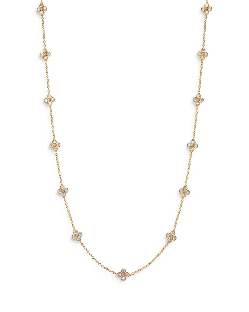 Berry Clover Mother of Pearl Double Sided Necklace, 34"