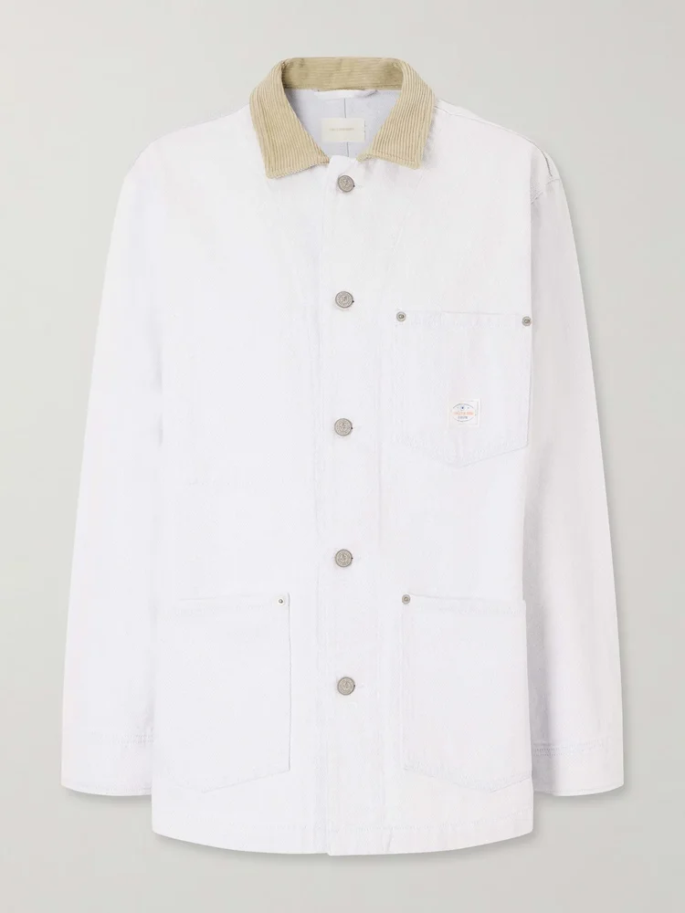Corduroy-trimmed denim jacket