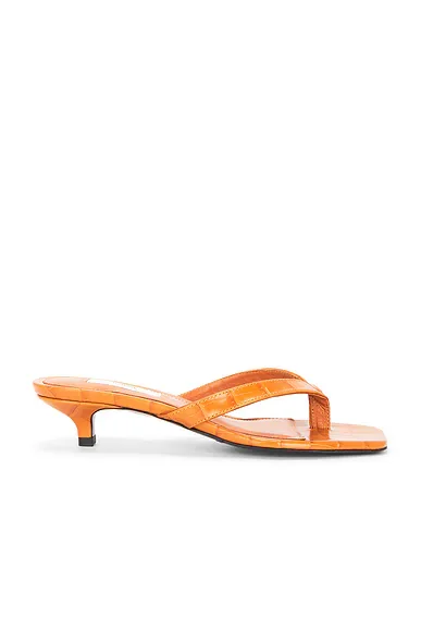 Croco Embossed Heeled Flip Flop