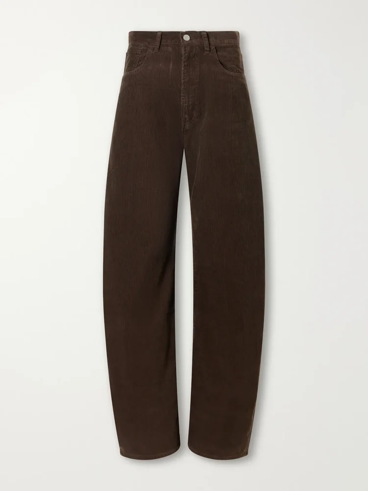 Cotton-corduroy wide-leg pants