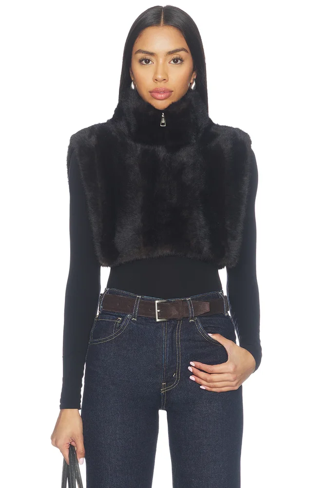 Jamie Faux Mink Dickey in Noir