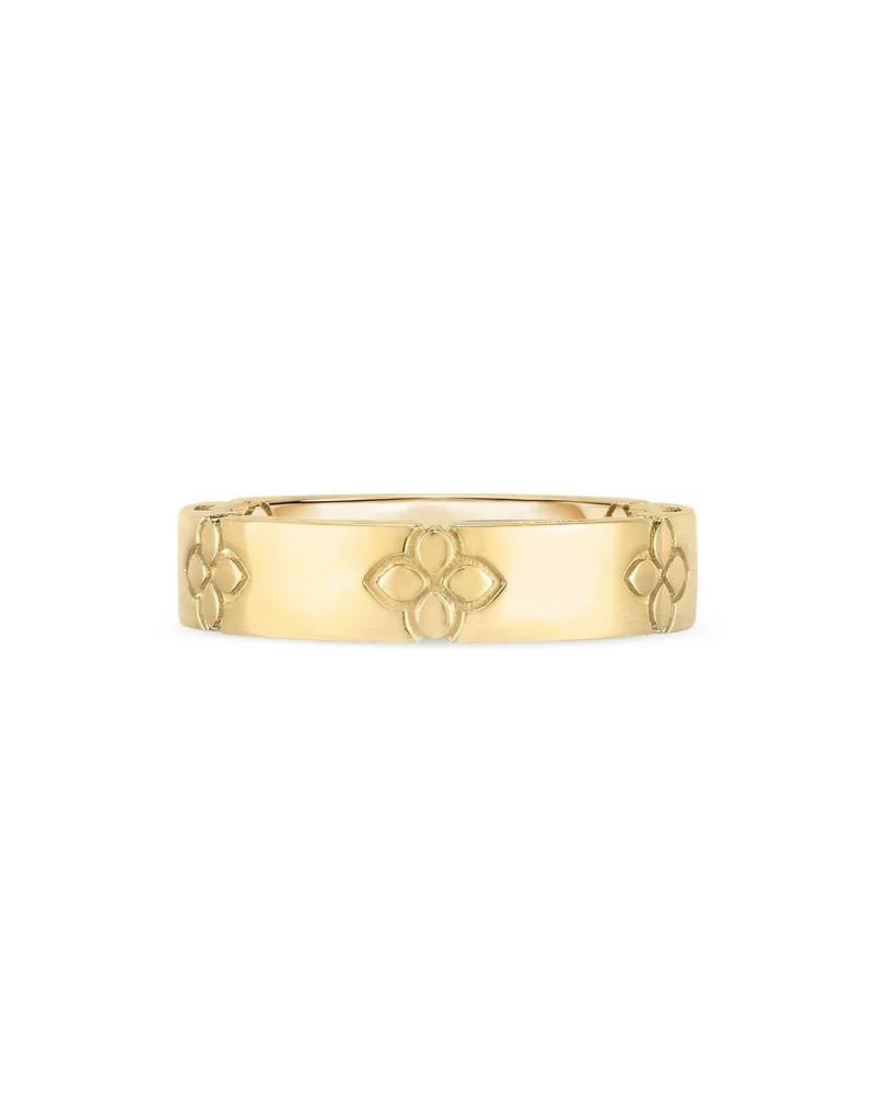 18K Yellow Gold Love in Verona Diamond Flower Band