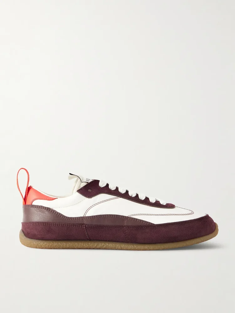 ec1 suede and leather trimmed shell sneakers