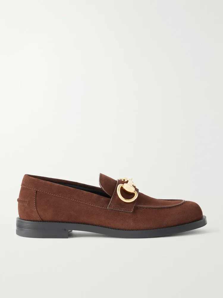 Emily Moccasin horsebit-detailed suede loafers