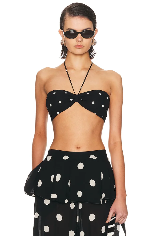 Polka Dot Bandeau Top