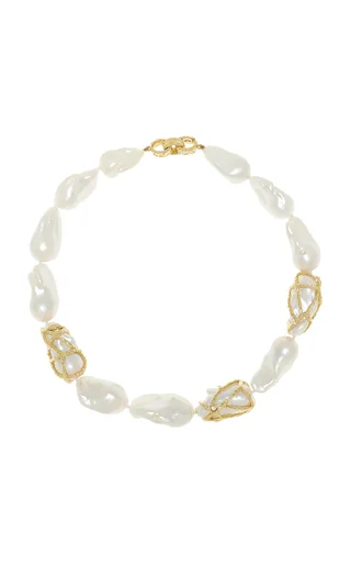 x Sheree Hovsepian 18K Yellow Gold Pearl Necklace