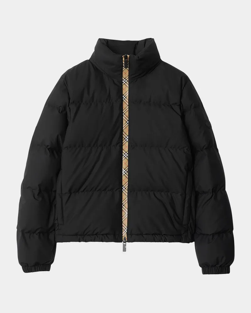 Ambleside Check Zipper Puffer Jacket With Hood
