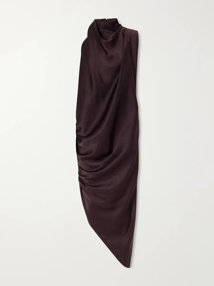 Narrative Weaving draped satin top
