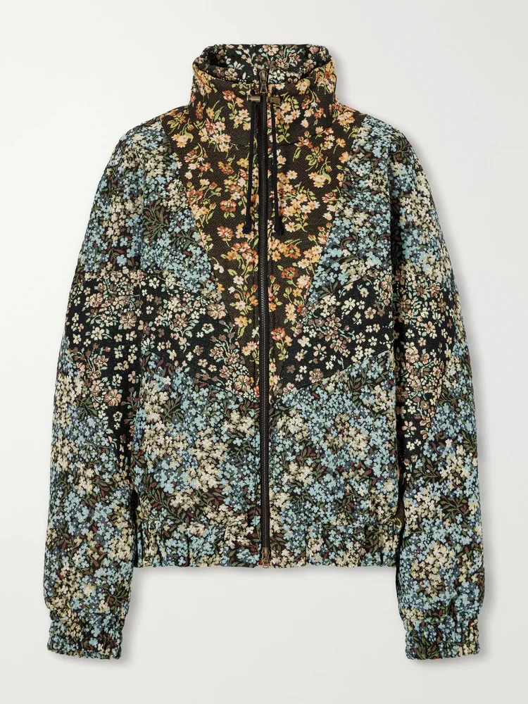 Floral-jacquard jacket