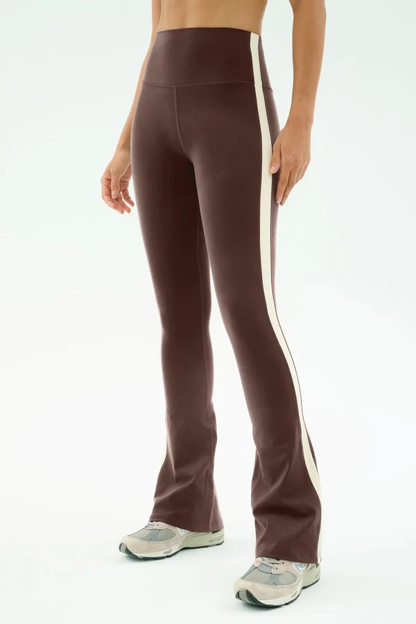 Raquel High Waist Flared Legging - Dark Chocolate/Creme – SPLITS59