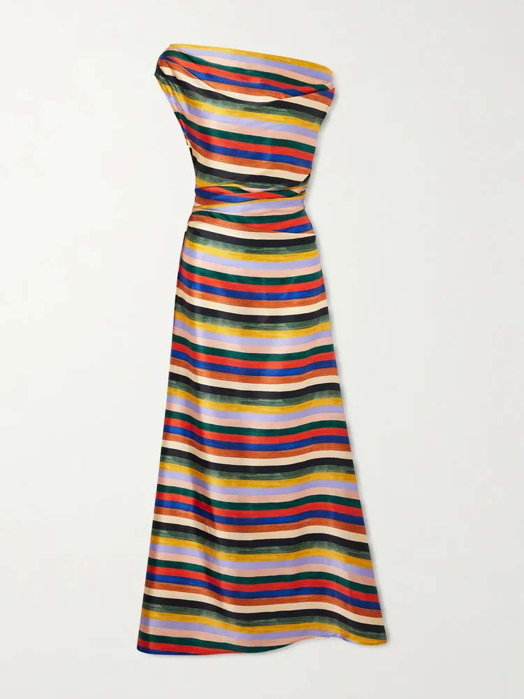 PHARE SILK MAXI DRESS | ARTIST STRIPE