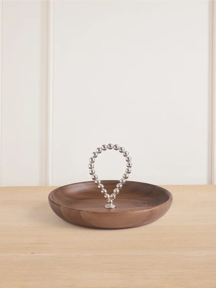 Perles silver-plated and wood bowl