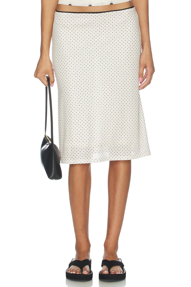With Harper Lu Mesh Midi Skirt