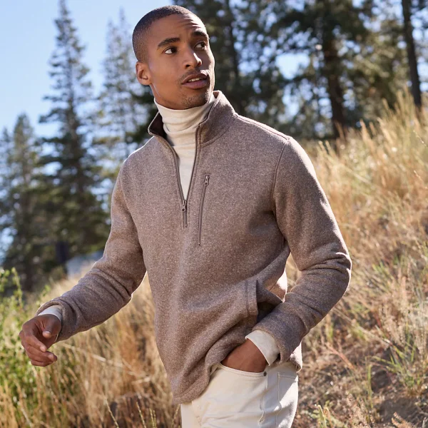 Men's Sweater Fleece Quarter Zip Pullover
