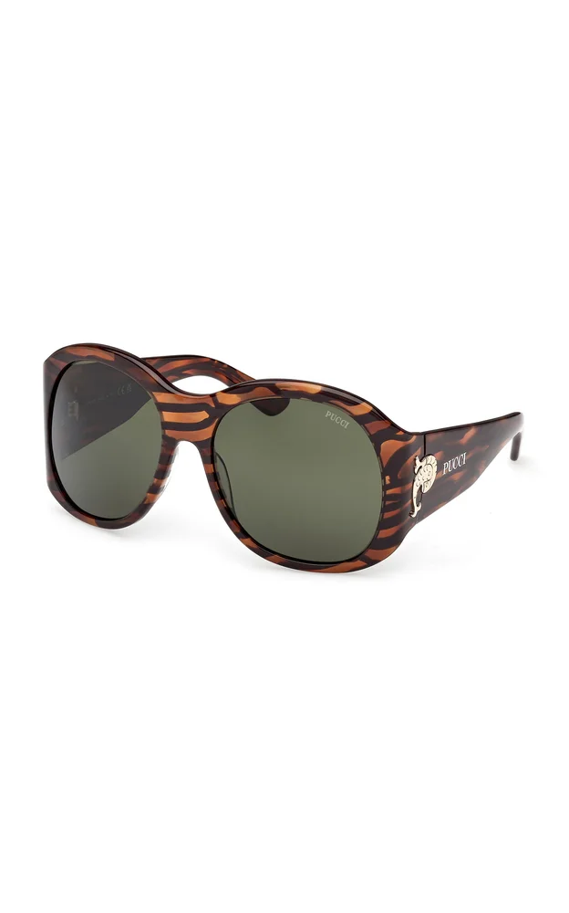 Round-Frame Acetate Sunglasses