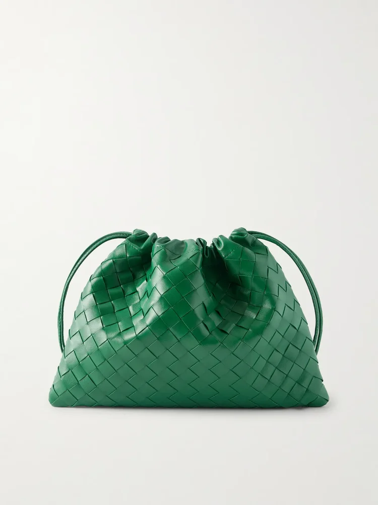 Dustbag small intrecciato leather pouch