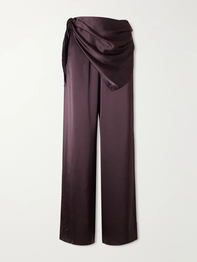 Lavona scarf-detailed silk pants