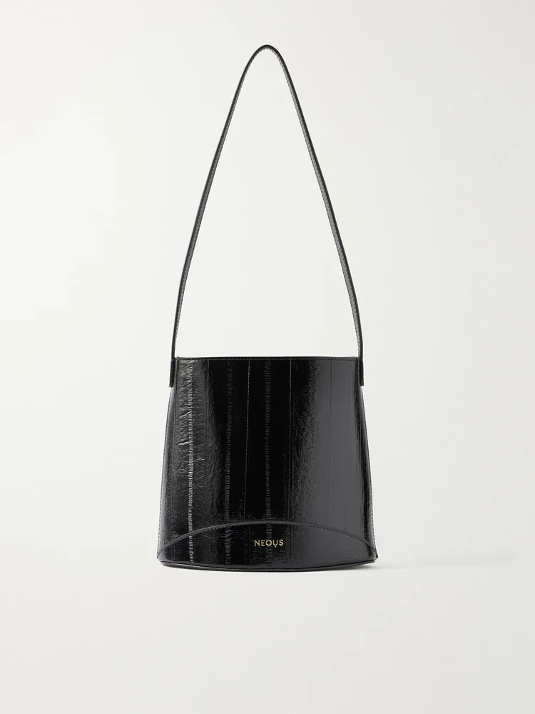 Pardalis 2.0 eel-effect leather shoulder bag