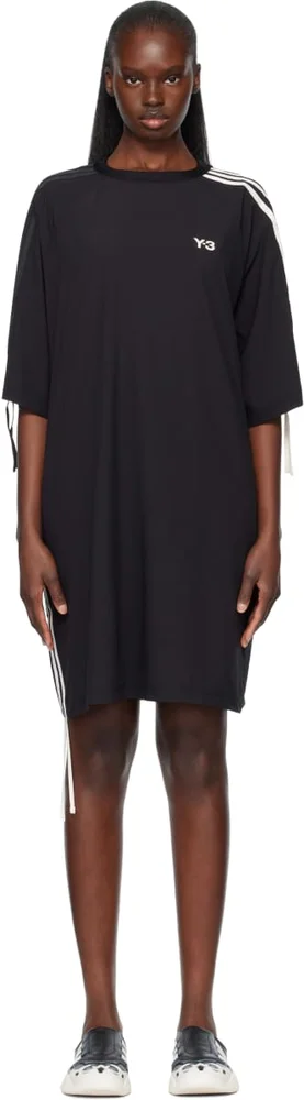 Black Cinch 3 Stripes Oversized Tee Midi Dress