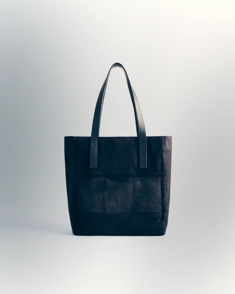 Waxed Canvas Utility Tote in Black