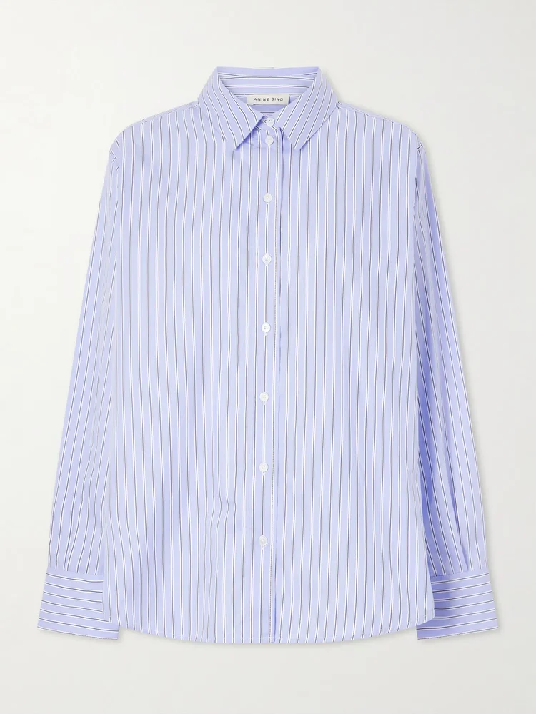 Essie striped cotton-poplin shirt