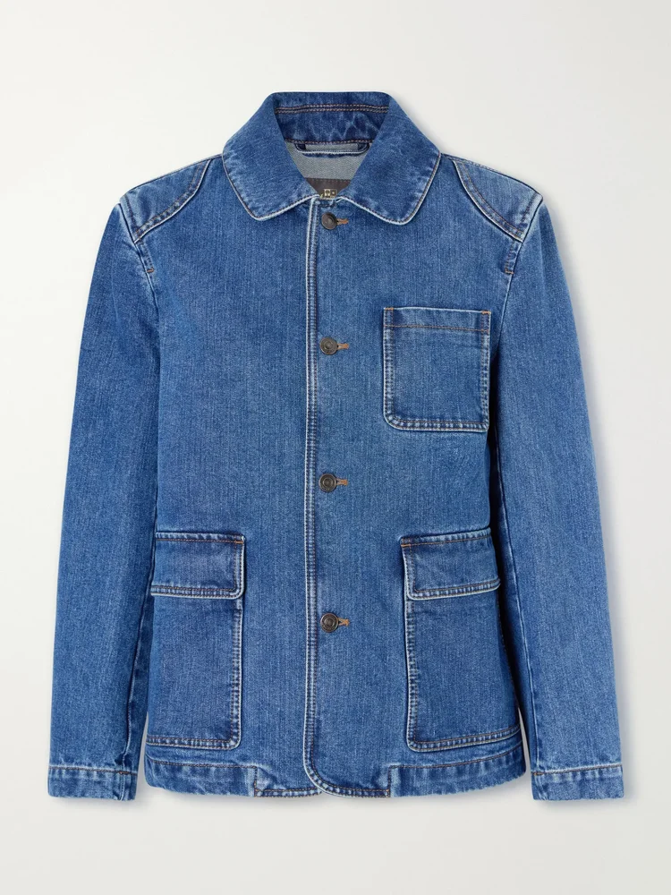 Cotton and silk-blend denim jacket