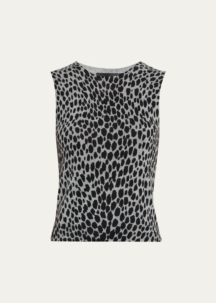 Nessa Cheetah Cashmere Sweater Tank