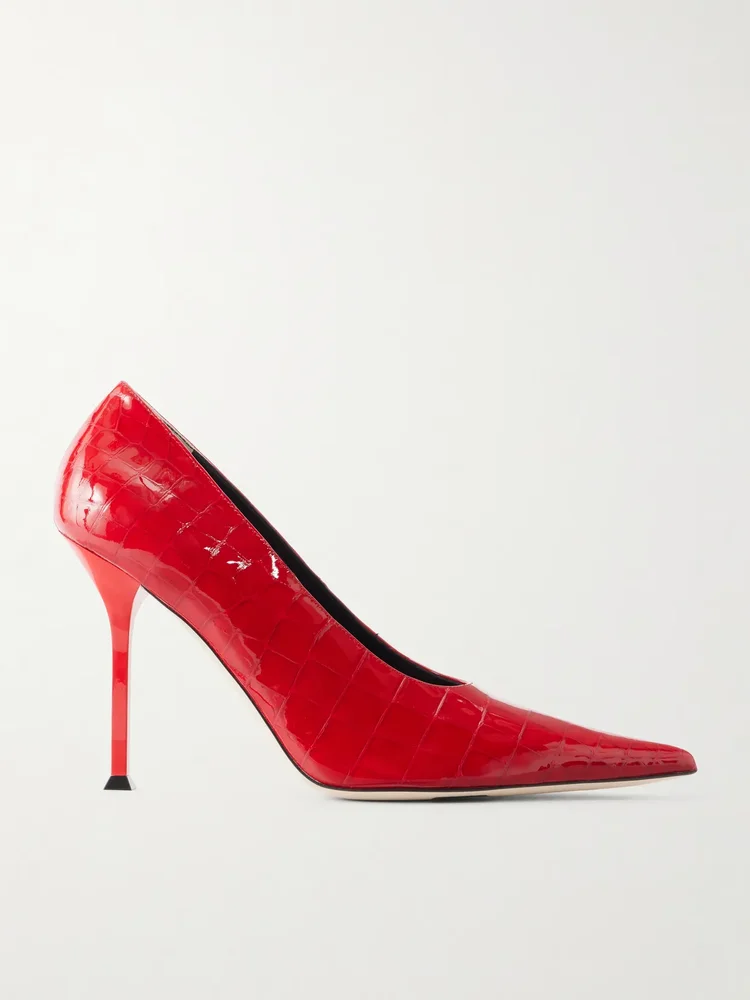 Helix 95 croc-effect patent-leather pumps
