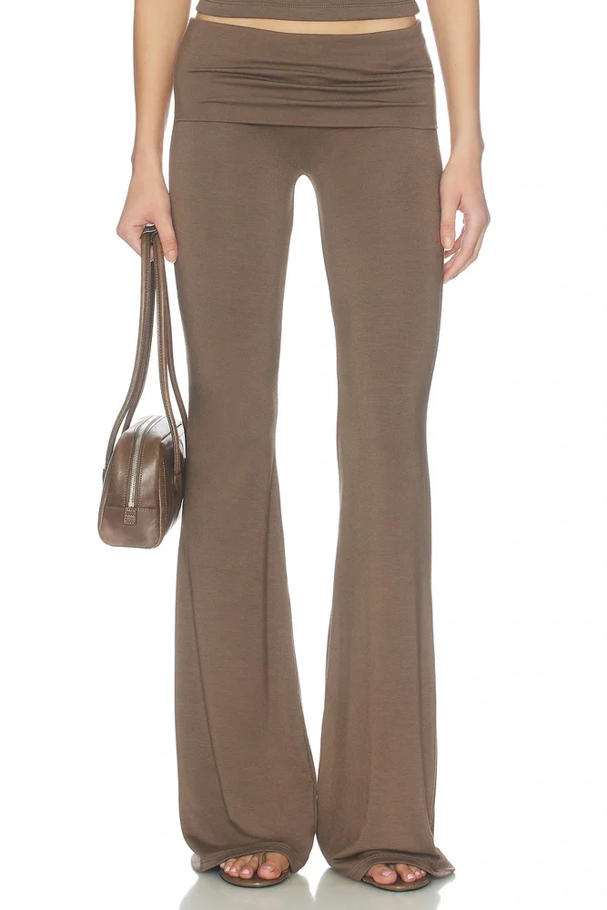 Soft Jersey Foldover Flare Pant