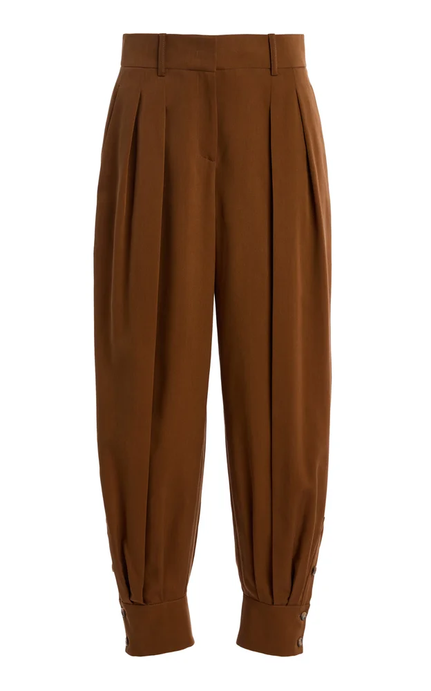 Silk Gabardine Tapered Pants