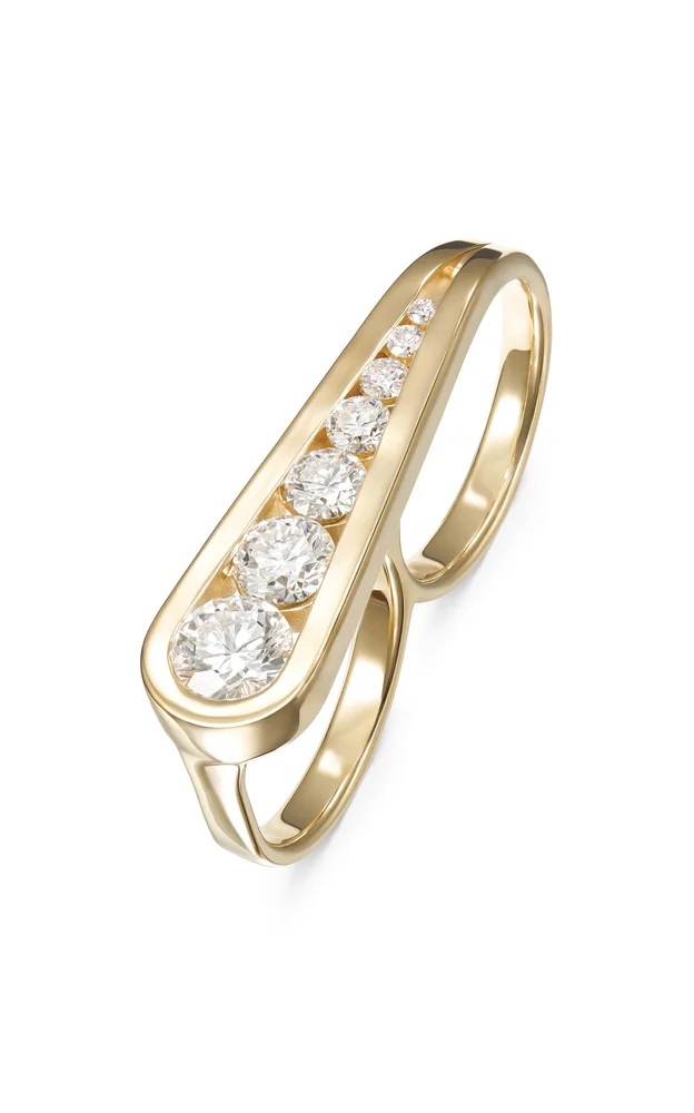 18k Yellow Gold Daphne Joy Two-Finger Ring